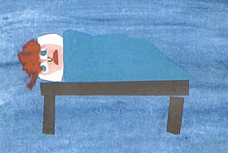 Me sick in bed.