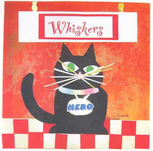 Whiskers wearing a hero's medal.